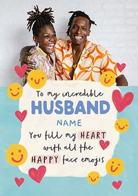Tap to view You Fill My Heart Husband Birthday Photo Card