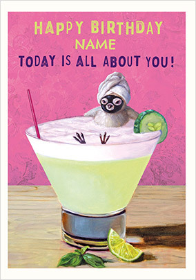 Cocktail Chick Birthday Card