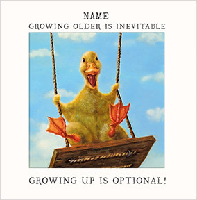 Growing Old Is Optional Square Birthday Card