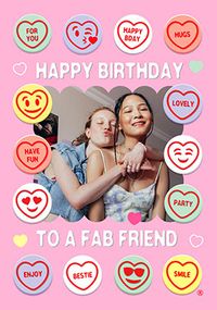 Tap to view Swizzels Love Hearts Fab Friend Photo Card