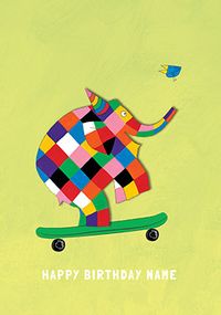 Tap to view Elmer Skateboard Personalised Birthday Card