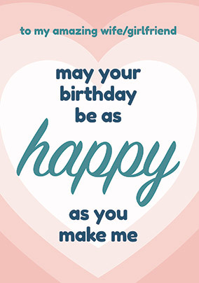 As Happy as You Make Me Personalised Birthday Card