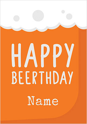 Happy Beerthday Personalised Birthday Card