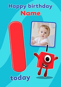 Tap to view Numberblocks 1 Today Birthday Photo Card