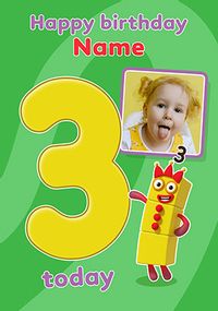 Tap to view Numberblocks 3 Today Birthday Photo Card