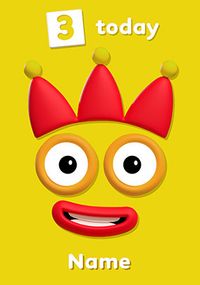 Tap to view Numberblocks 3 Today Birthday Card