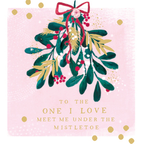 Under the Mistletoe Personalised Christmas Card