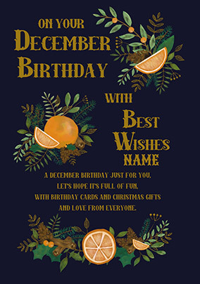 December Personalised Birthday Card