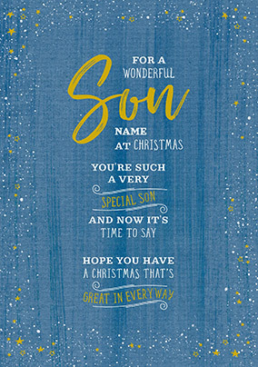 Wonderful Son Personalised Christmas Card