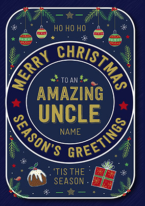 Amazing Uncle Personalised Christmas Card