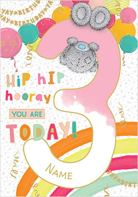 Me To You - 3 Today Birthday Card