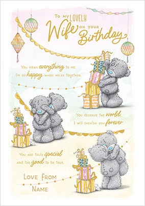 Me To You - Lovely Wife Verse Birthday Card