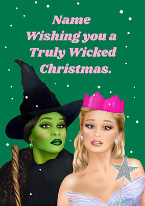 Wicked Christmas Elphaba and Glinda Personalised Card