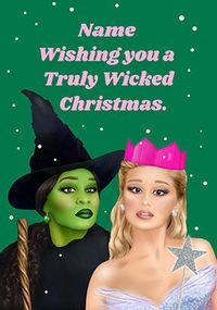 Tap to view Wicked Christmas Elphaba and Glinda Personalised Card