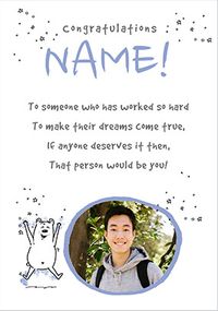 Tap to view You Deserve it Congratulations Verse Photo Card