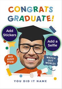Tap to view Funky Faces Shirt Graduation Card