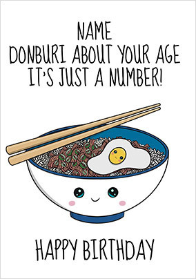 Donburi About Your Age Birthday card