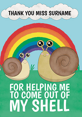 Come Out of My Shell Personalised Thank You Card