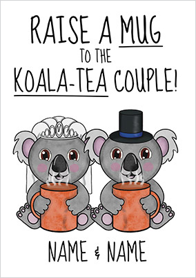 Koala-tea Couple Wedding Card
