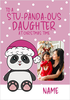 Stu-Panda-ous Daughter Photo Christmas Card