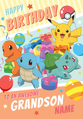 Pokemon - Grandson Personalised Birthday Card | Funky Pigeon