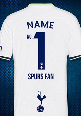 Spurs No1 Fan Football Personalised Birthday Card