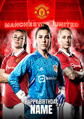 Man u Female Team Birthday Card