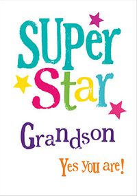 Tap to view Super Star Grandson personalised Birthday Card