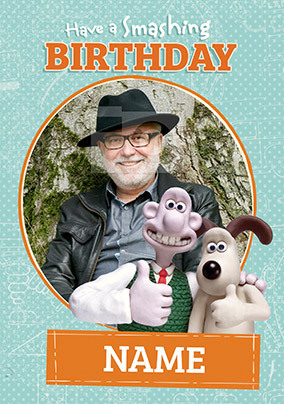 Wallace And Gromit Round Photo Birthday Card