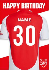 Tap to view Arsenal Football Shirt Age 30 Birthday Card