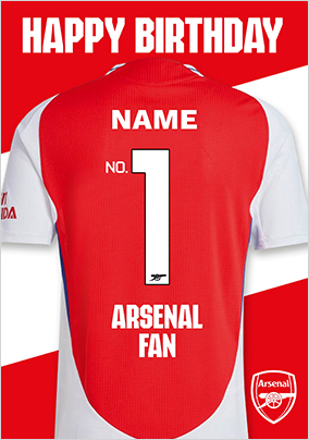 Arsenal Football Shirt Birthday Card