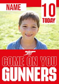 Tap to view Arsenal Football Age 10 Birthday Photo Card