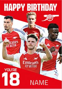 Tap to view Arsenal Football Players Age 18 Birthday Card