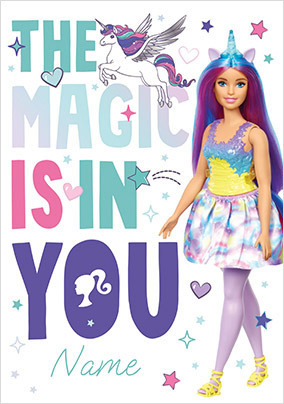 Barbie - Unicorn Magic Birthday Card