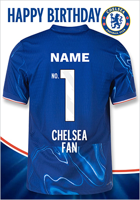 Chelsea FC Football T-shirt Birthday Card