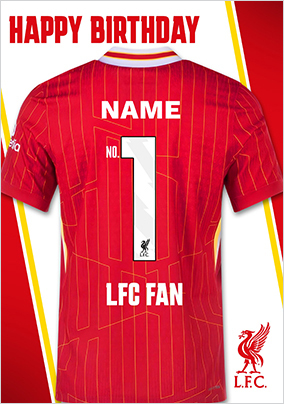 Liverpool FC Football T-shirt Birthday Card