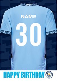 Tap to view Manchester City Football T-shirt Age 30 Birthday Card