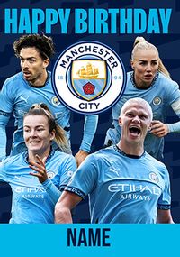 Tap to view Manchester City Male And Female Football Players Birthday Card