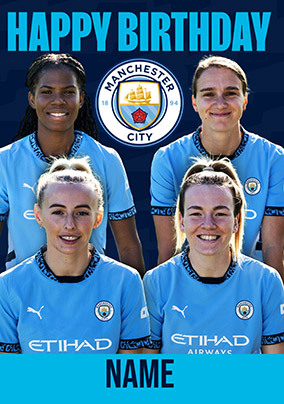 Manchester City Female Football Players Birthday Card