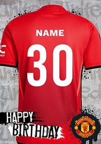 Tap to view Manchester United Football T-shirt Age 30 Birthday Card