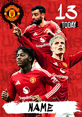 Manchester United Football Players Age 13 Birthday Card