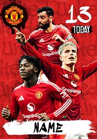 Tap to view Manchester United Football Players Age 13 Birthday Card