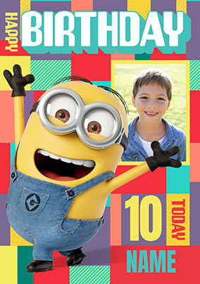 Despicable Me 4 - 10 Today Minion Birthday Photo Card