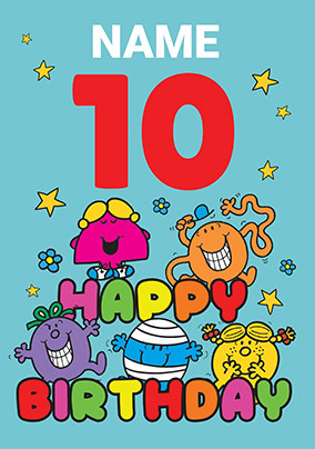 Mr Men & Little Miss - Happy 10th Birthday Card