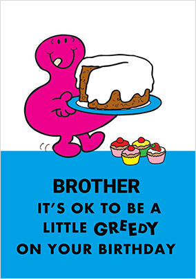 Mr Men - Little Greedy Brother Birthday Card