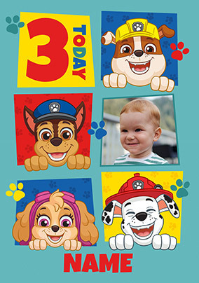 Paw Patrol - 3rd Birthday Photo Card