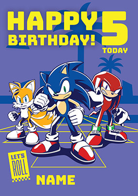 Sonic - 5 Today Birthday Card