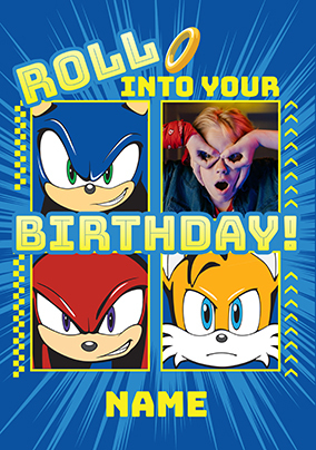 Sonic Roll Into Your Birthday Photo Card