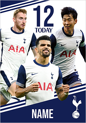 Tottenham Spurs Football Players Age 12 Birthday card