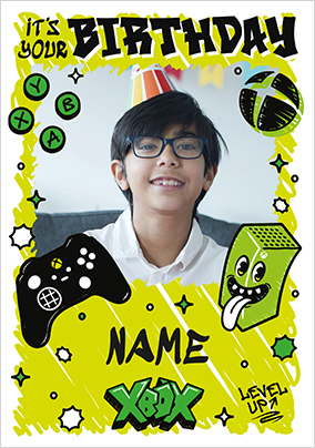 Xbox Level Up Birthday Photo Card